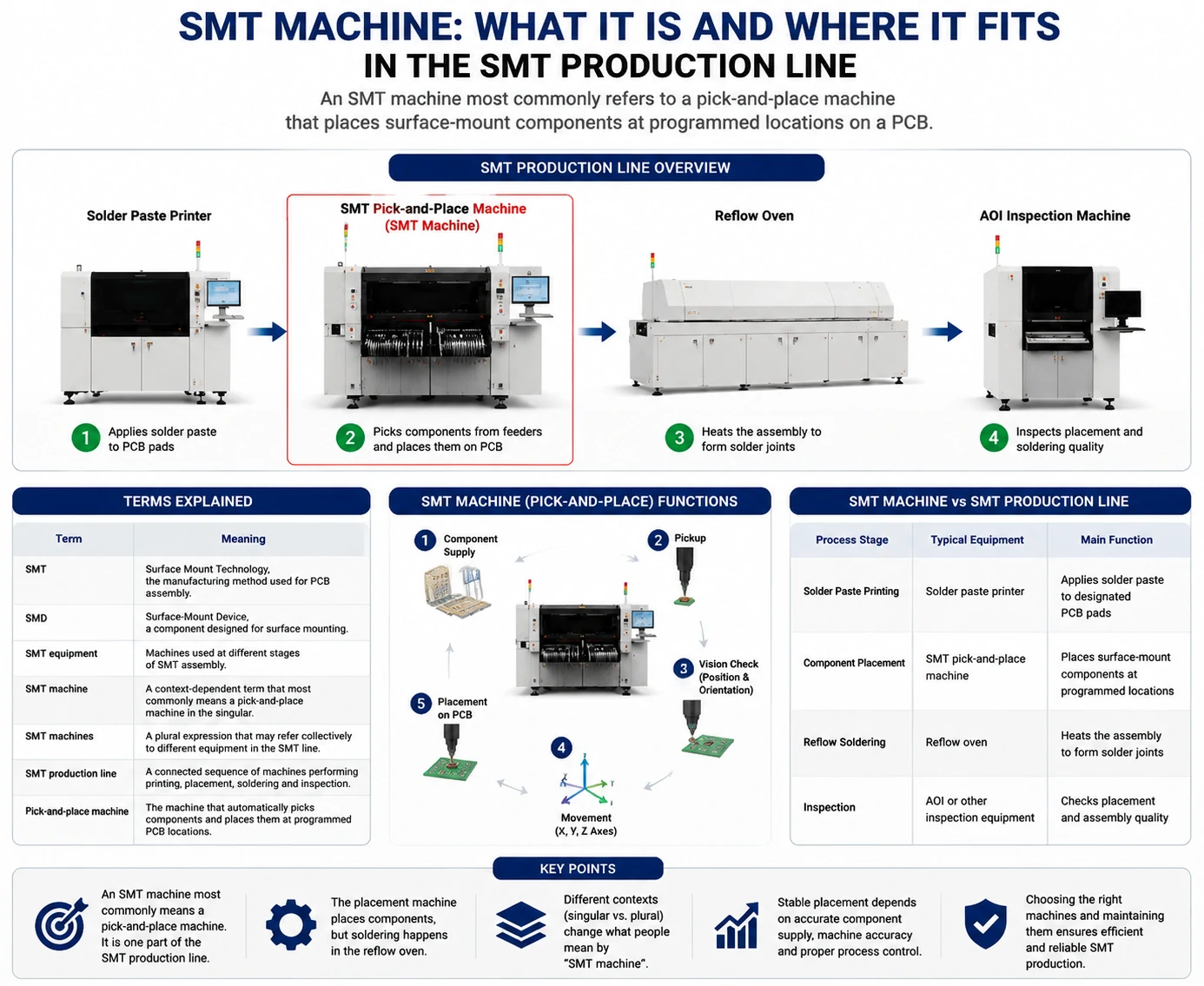 What Is an SMT Machine? Pick-and-Place Equipment in an SMT Line
