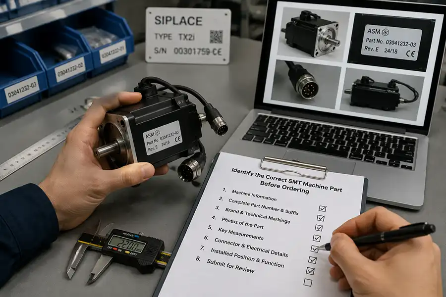 identify correct smt machine part before ordering
